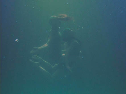 Two figures under water