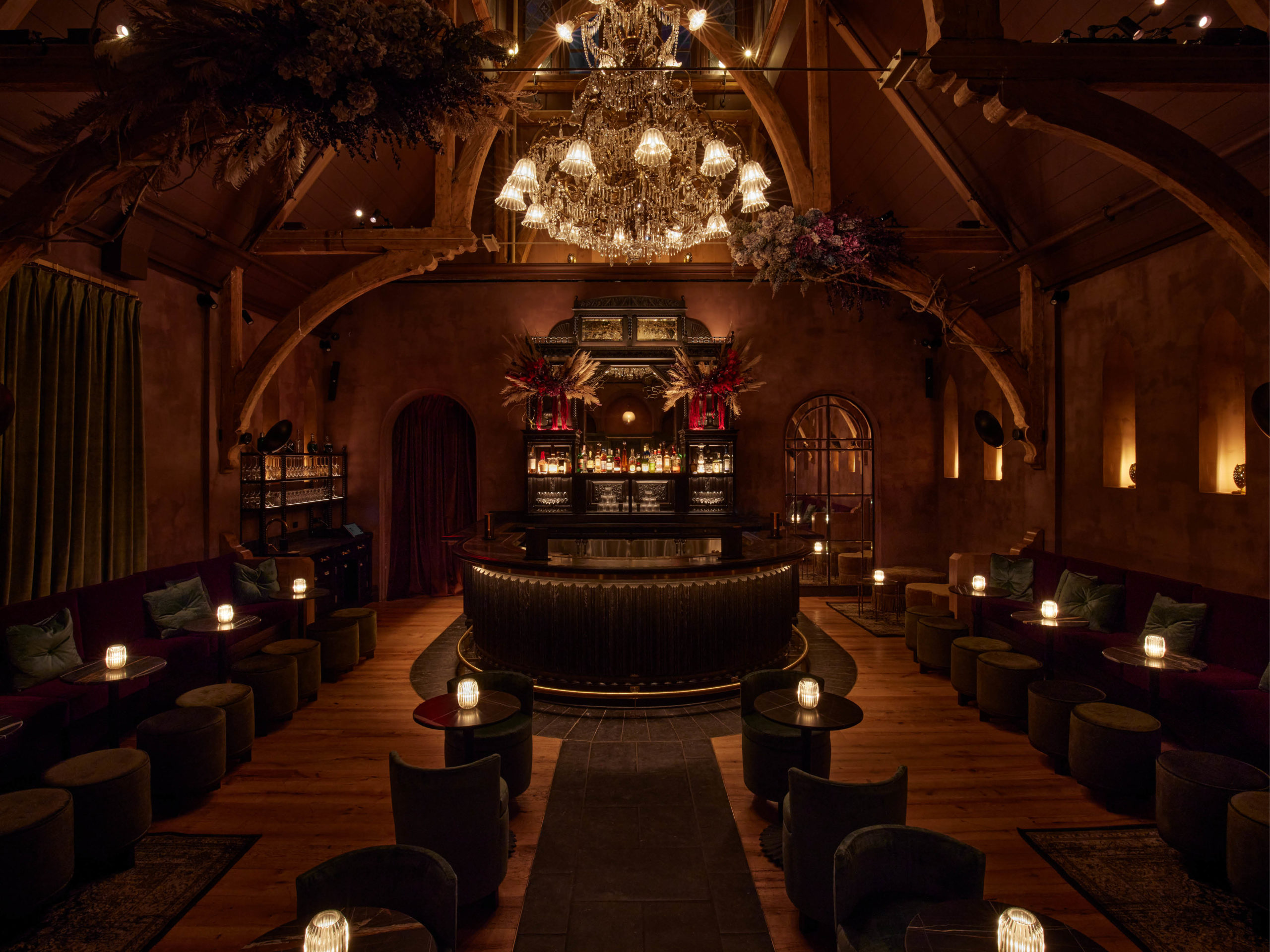 The inside of Chapel Bar by Fotografiska in New York